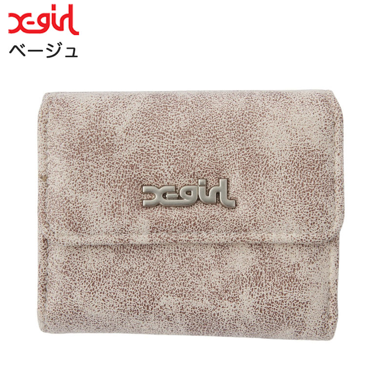 X-girl エックスガール DISTRESSED FAUX LEATHER MINI WALLET