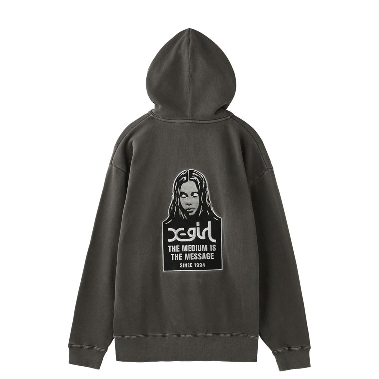 X-girl エックスガール ジップパーカー FACE PIGMENT DYED ZIP