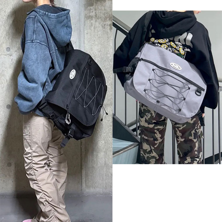 X-girl（エックスガール） X-girl OVAL LOGO BUNGEE CORD MESSENGER