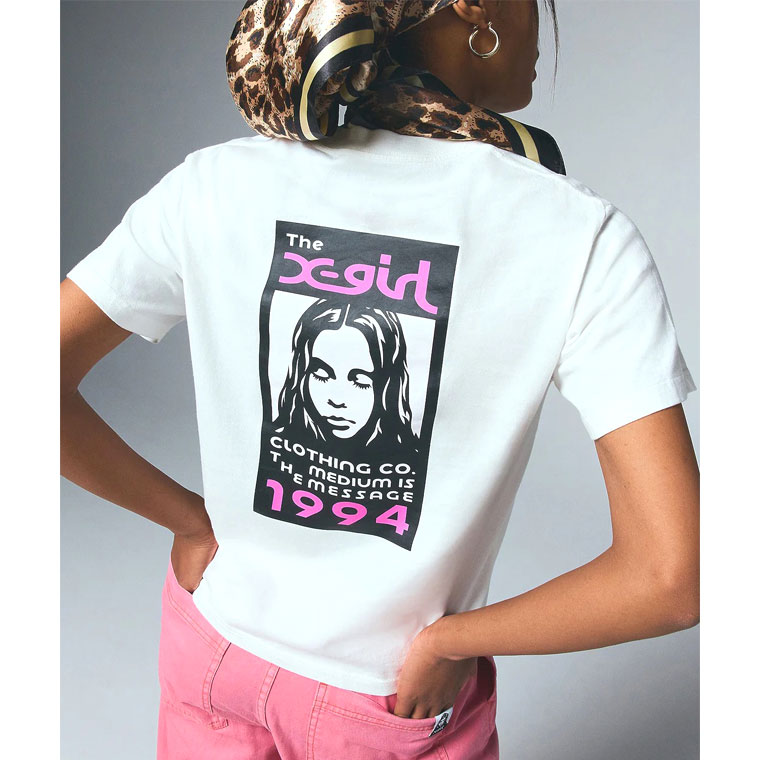 X-girl エックスガール Tシャツ BOX LOGO AND FACE S/S TEE