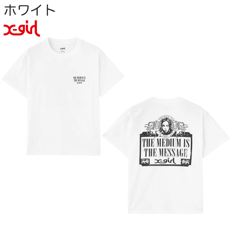 X-girl エックスガール Tシャツ VINTAGE LABEL FACE LOGO S/S