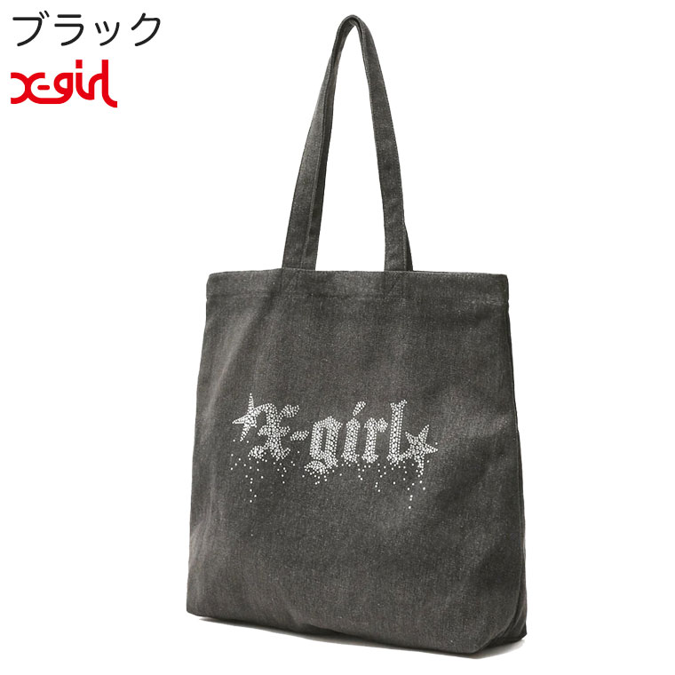 X-girl エックスガール トートバッグ RHINESTONE STARDUST LOGO
