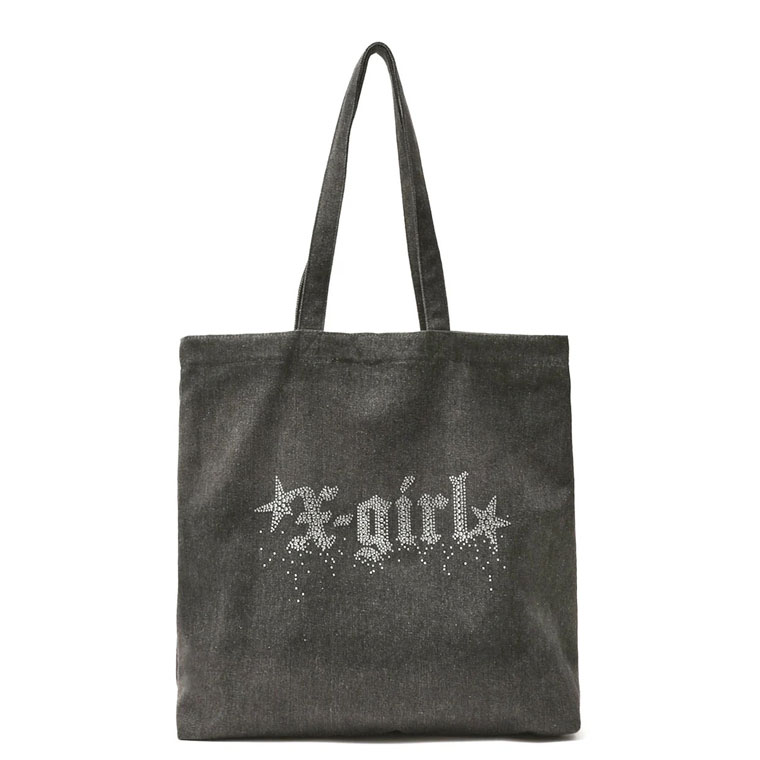 X-girl（エックスガール） トートバッグ RHINESTONE STARDUST LOGO