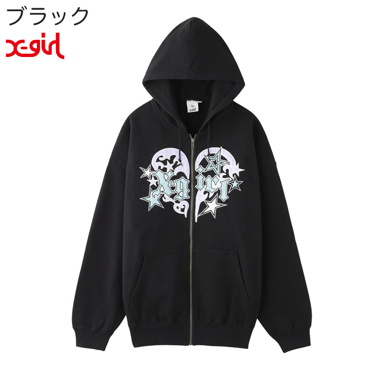X-girl エックスガール パーカー TRIBAL HEART ZIP UP SWEAT