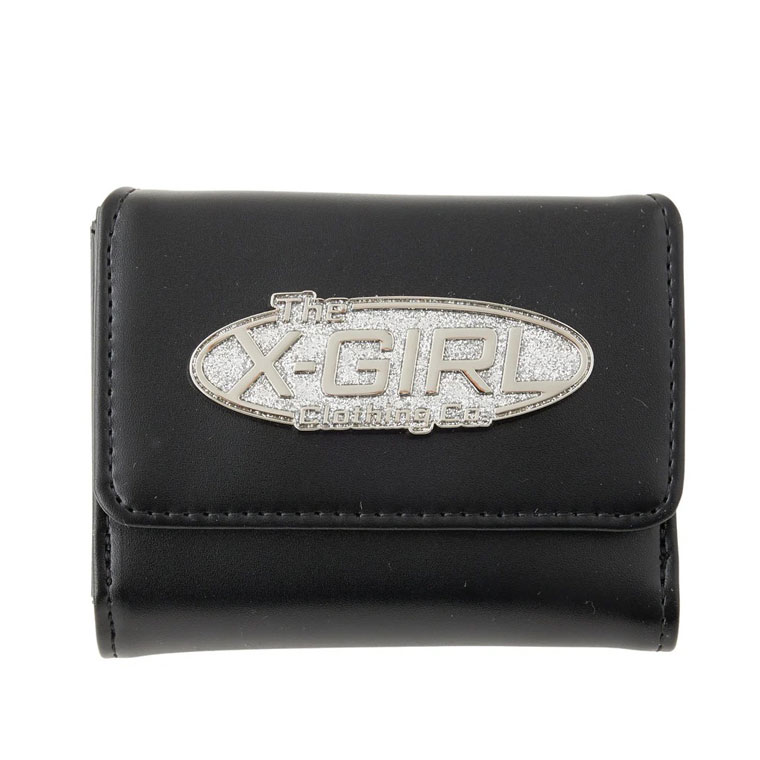 X-girl（エックスガール） 財布 SILVER GLITTER OVAL LOGO BUCKLE MINI
