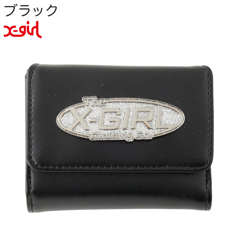 X-girl（エックスガール） 財布 SILVER GLITTER OVAL LOGO BUCKLE MINI