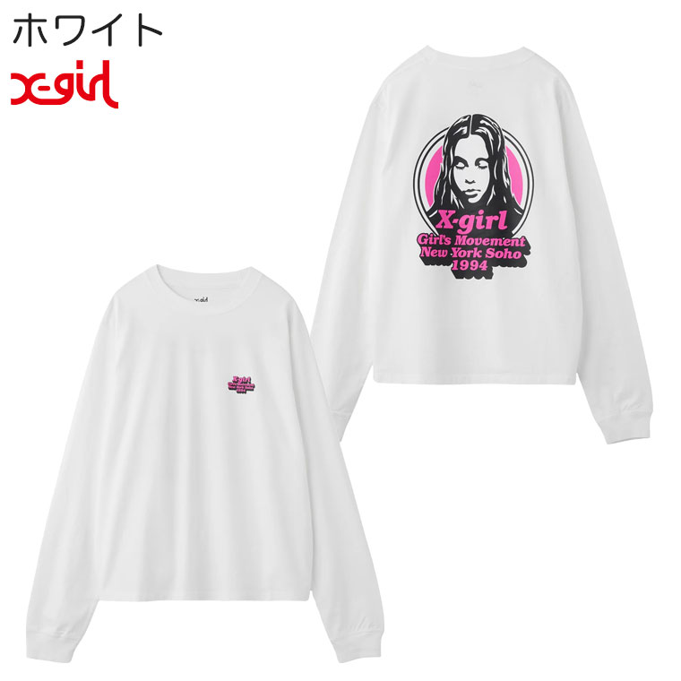 X-girl（エックスガール） X-girl Tシャツ MESSAGE AND FACE CIRCLE 
