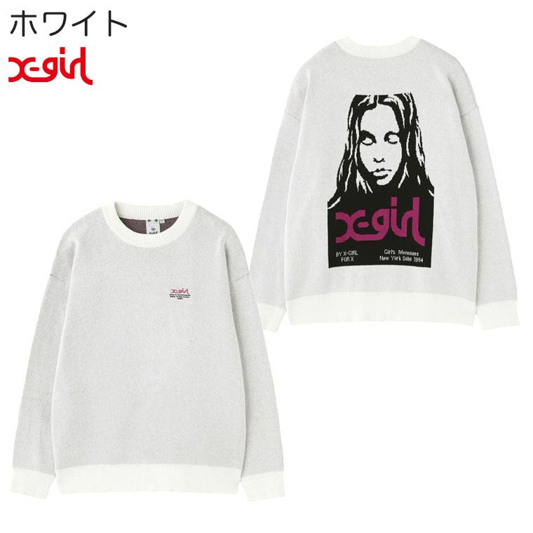 X-girl（エックスガール） ニット FACE JACQUARD KNIT TOP ジャガード