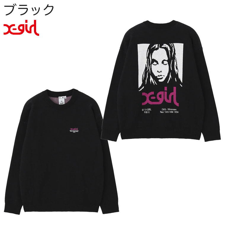 X-girl（エックスガール） ニット FACE JACQUARD KNIT TOP ジャガード