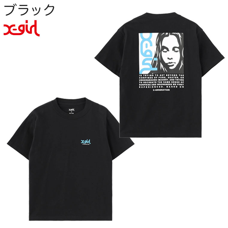 X-girl（エックスガール） X-girl Tシャツ SIDE LOGO FACE LABEL S/S