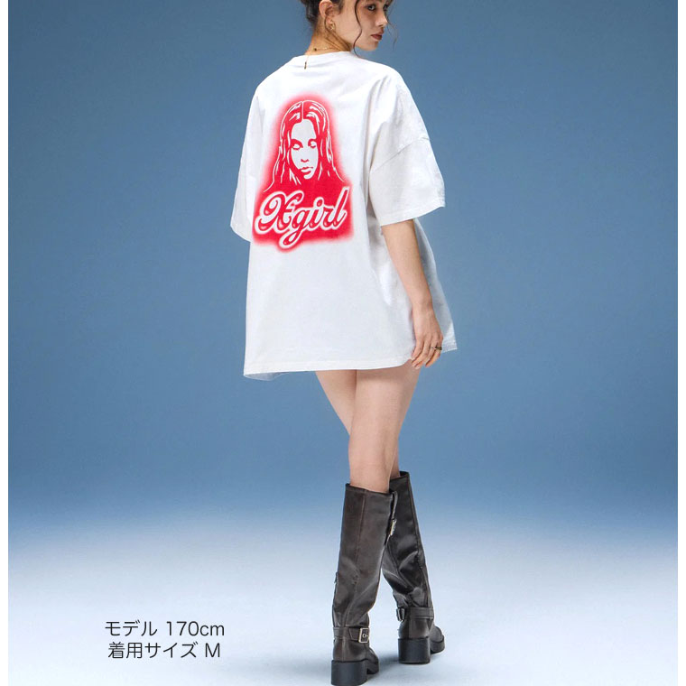 希少！音良！ Plusd 手書きロゴ！Jersey Girl X-girl（エックスガール） X-girl Tシャツ SPRAY FACE S/S BIG TEE