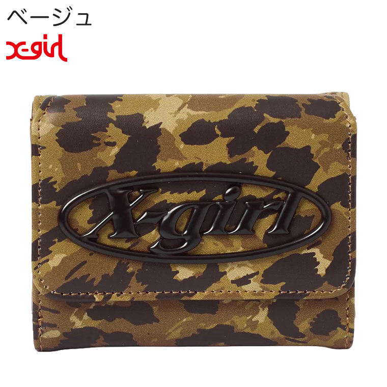 【スノボー girl 】ビルフォードウォレット オーダー品2個 X-girl（エックスガール） 財布 TONAL OVAL LOGO BUCKLE FAUX LEATHER