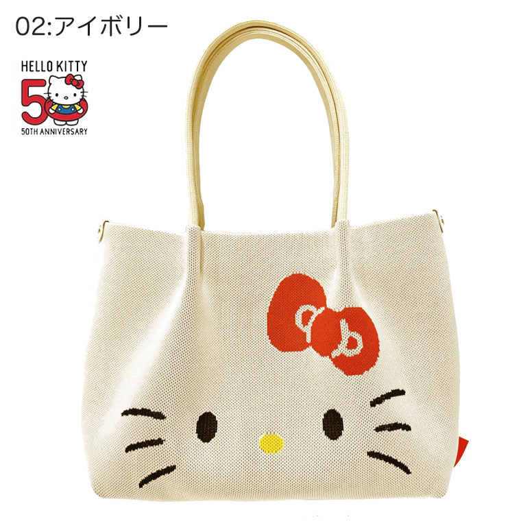 「新品」ROOTOTE × HELLO KITTY トートバッグ アイボリー ROOTOTE ルートート ハローキティ 50周年 コラボ トートバッグ