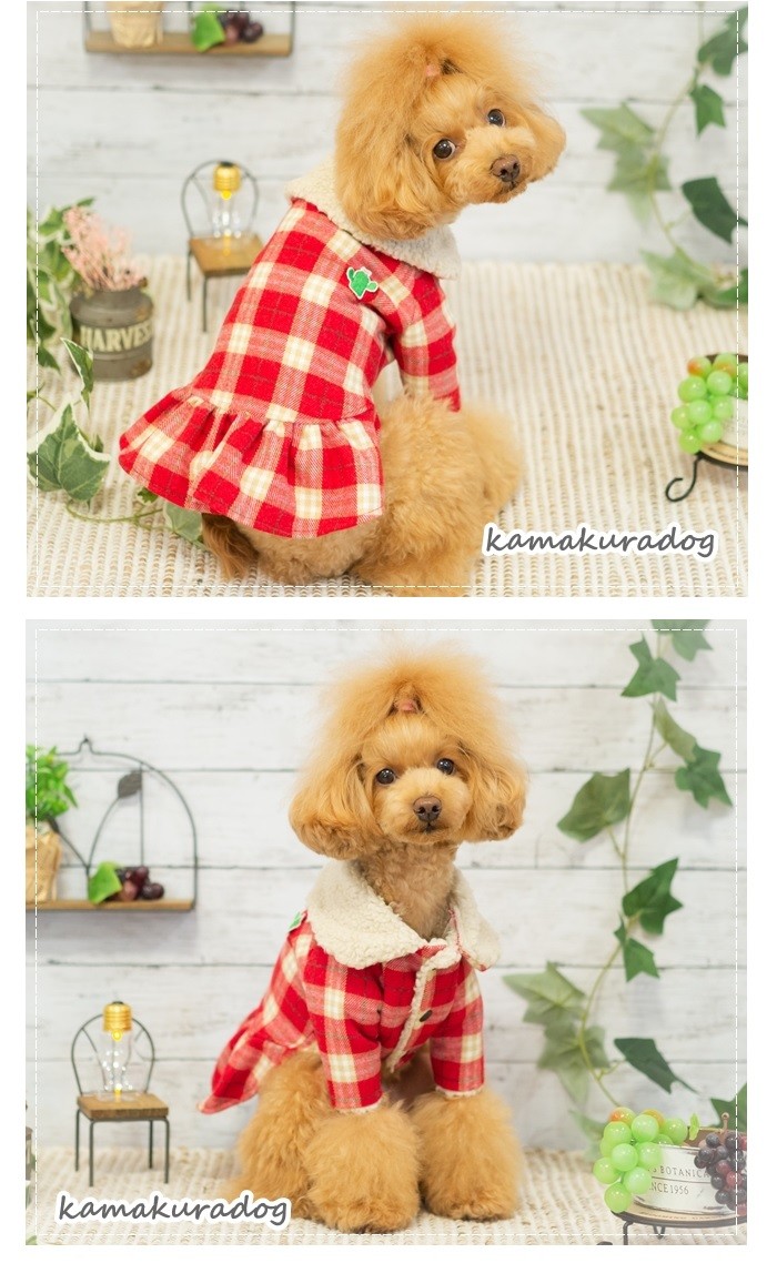 kamakuradog（鎌倉DOG） REDチェックつなぎ＆ワンピース 犬の洋服
