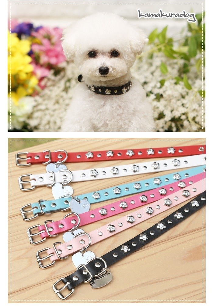kamakuradog スタッズフラワー首輪 犬の首輪 : 鎌倉DOG Yahoo!店