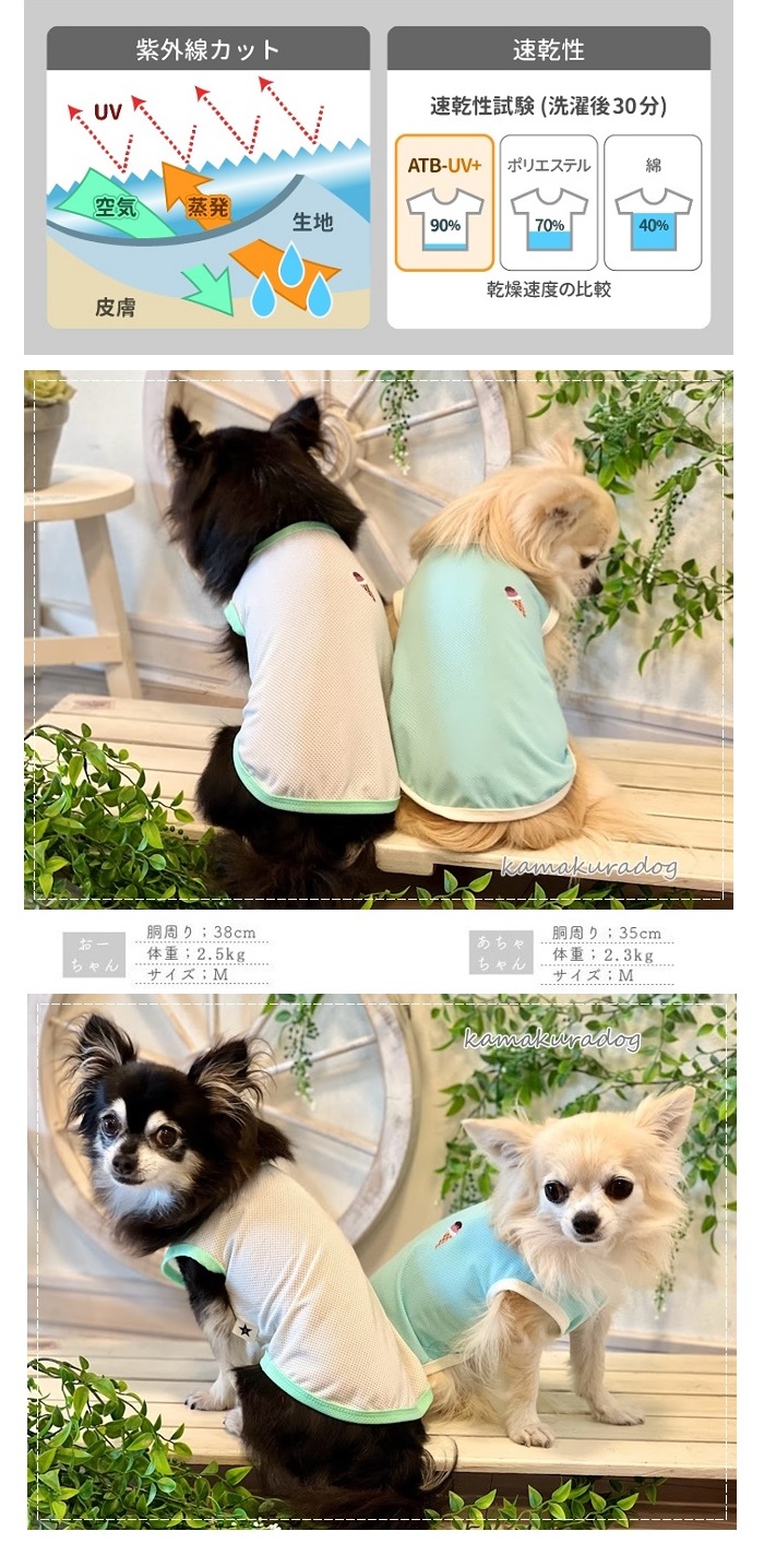 kamakuradog アイスクリームメッシュタンク 犬の服 : 鎌倉DOG Yahoo!店