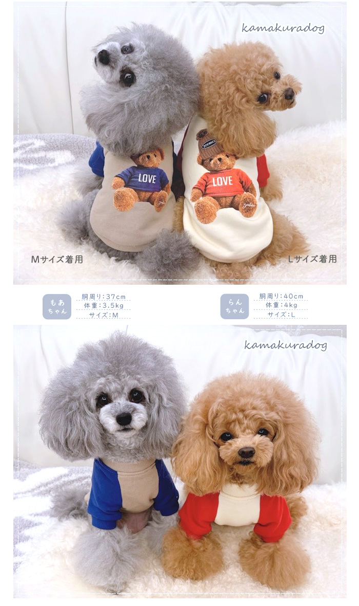 kamakuradog ボーイッシュベアスウェット 犬の服 : 鎌倉DOG