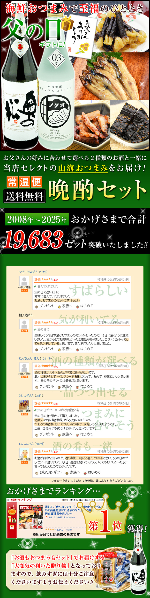 海鮮おつまみで至福のひととき。父の日ギフトにオススメ！