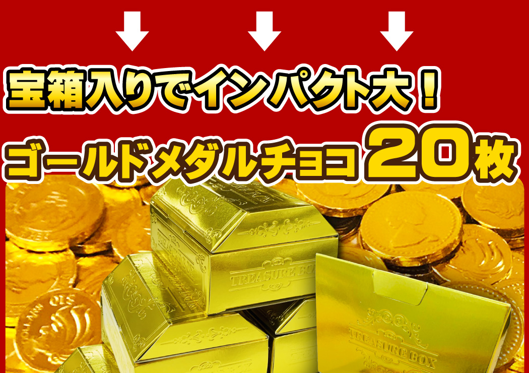 送料無料 あすつく対応 輝くゴールド金貨チョコ宝箱 2種類合計約193個 