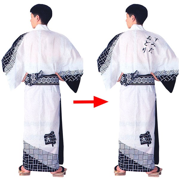 仕立上り浴衣（盆踊り用の絵羽浴衣）：名入れ