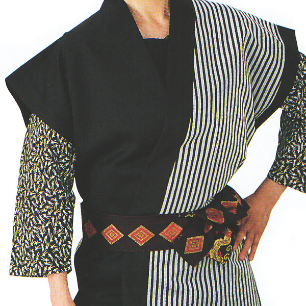 半纏 法被 はっぴ 袖無し メンズ レディース 袢天 祭り半纏 半天 棒縞