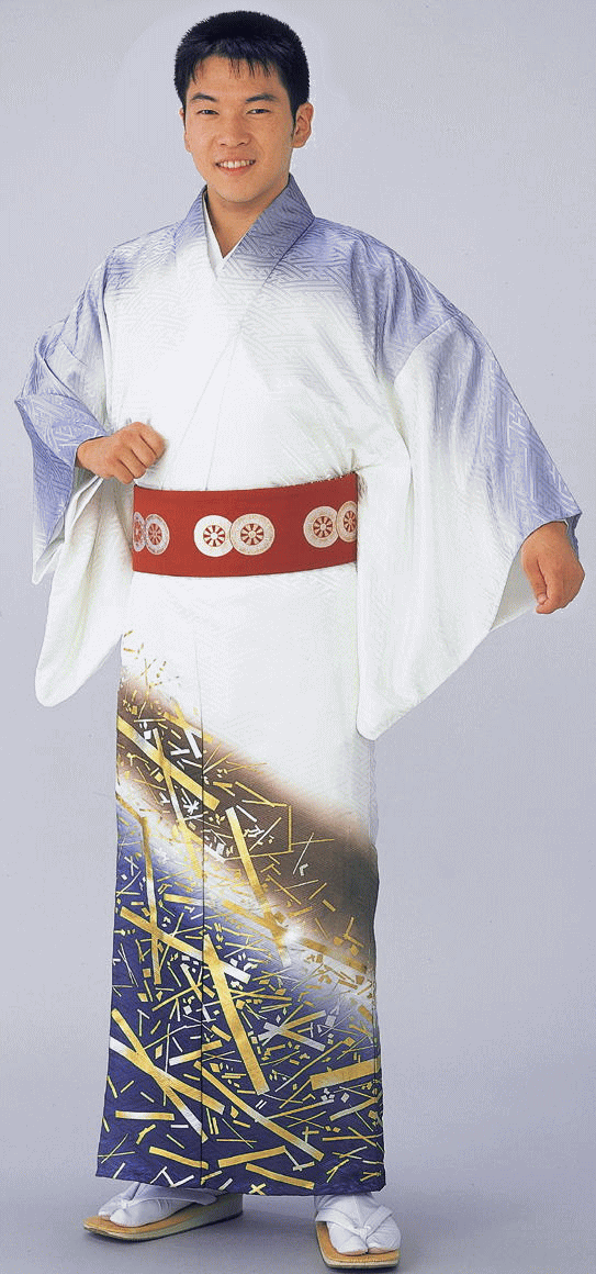 訪問着 着物 反物 女性 キング幅 白地 箔紙 舞踊衣裳 洗える着物 kz