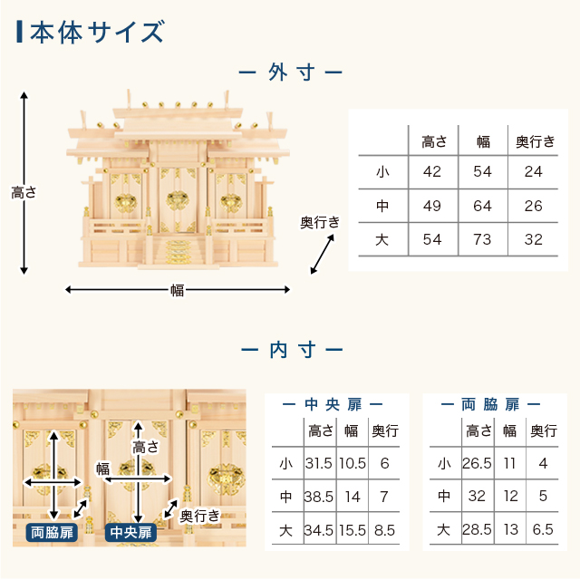 神棚 モダン お供え 屋根違い 三社造り 小 中 大 ひのき 神具セット 付き set2 set3 コンパクト 三社 壁掛け knup｜kamidana-takumi｜11