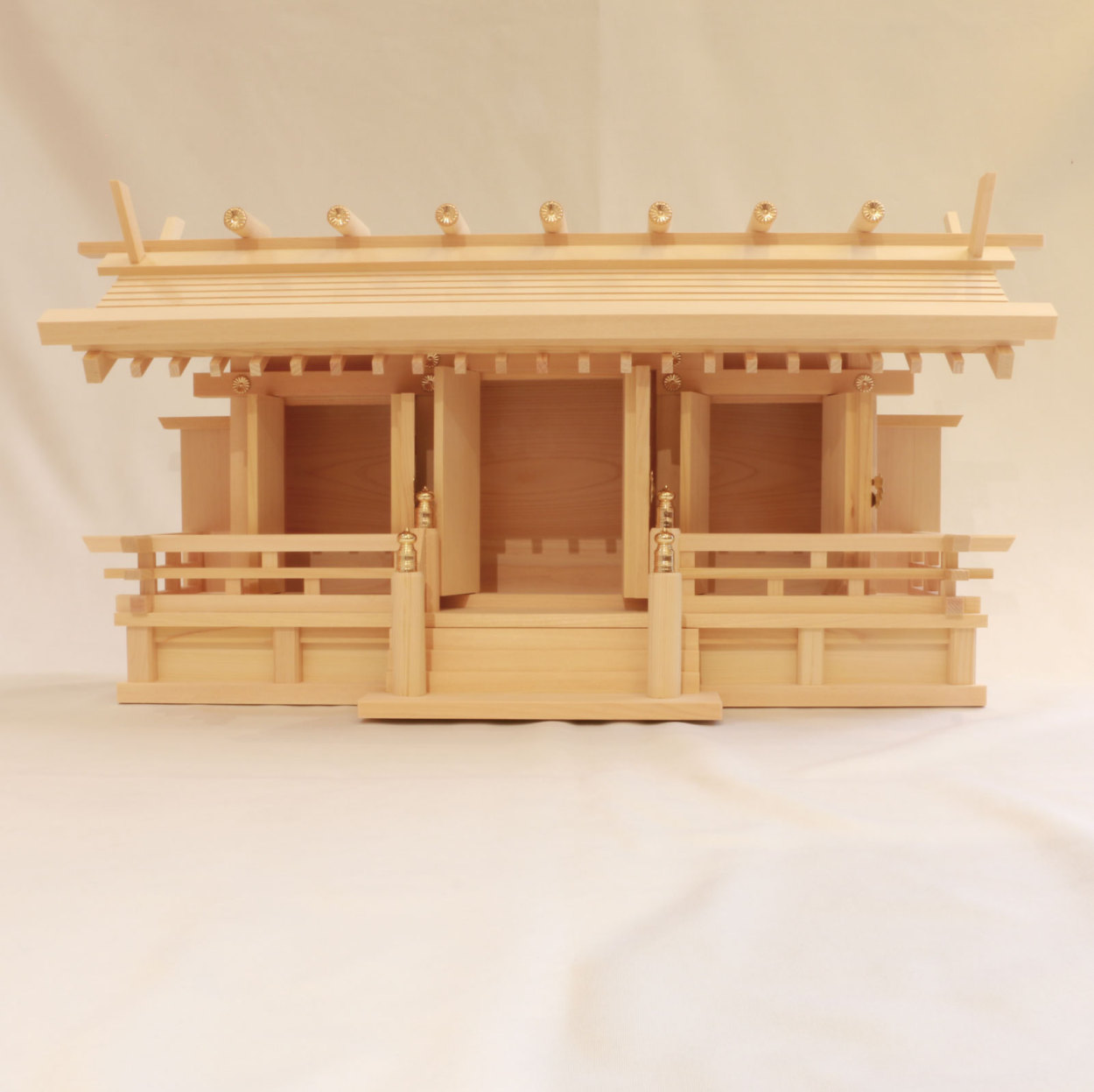 神棚の里 神棚 三社 通し屋根三社 月読 金具 木曽桧 木曽檜 木曽ひのき