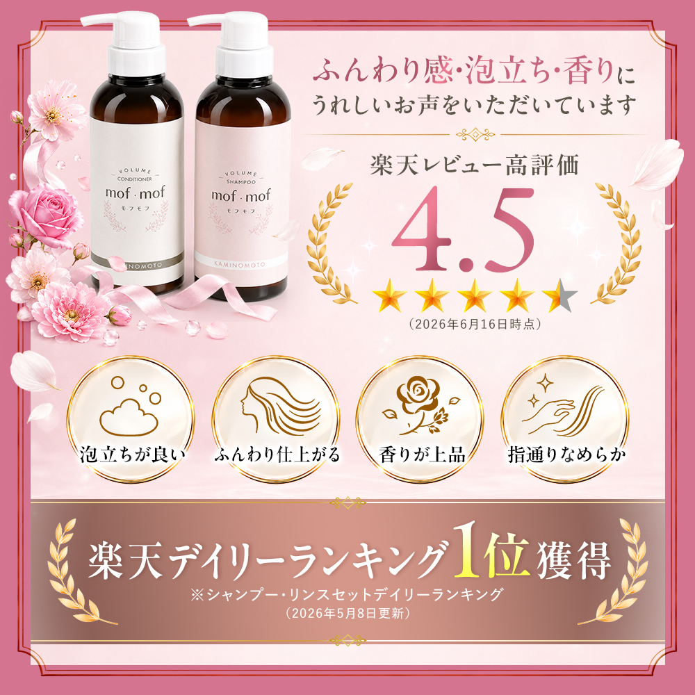 加美乃素 レディース シャンプーリンスセット モフモフ ボリューム