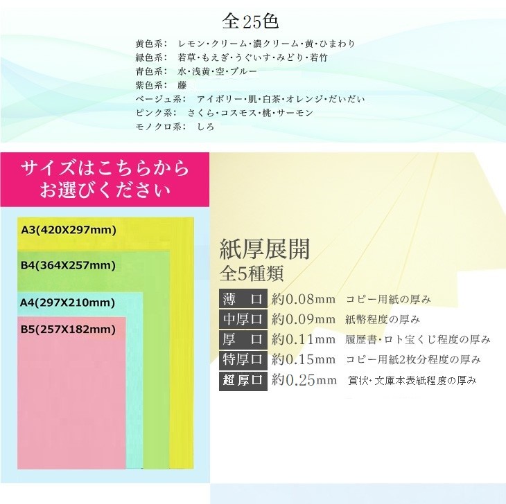 色上質紙 薄口 B5 5000枚入り 薄紙 カラー用紙 :irojyo-usu-B5-5000:KAMIOLSHOP Yahoo!店 - 通販 -  Yahoo!ショッピング