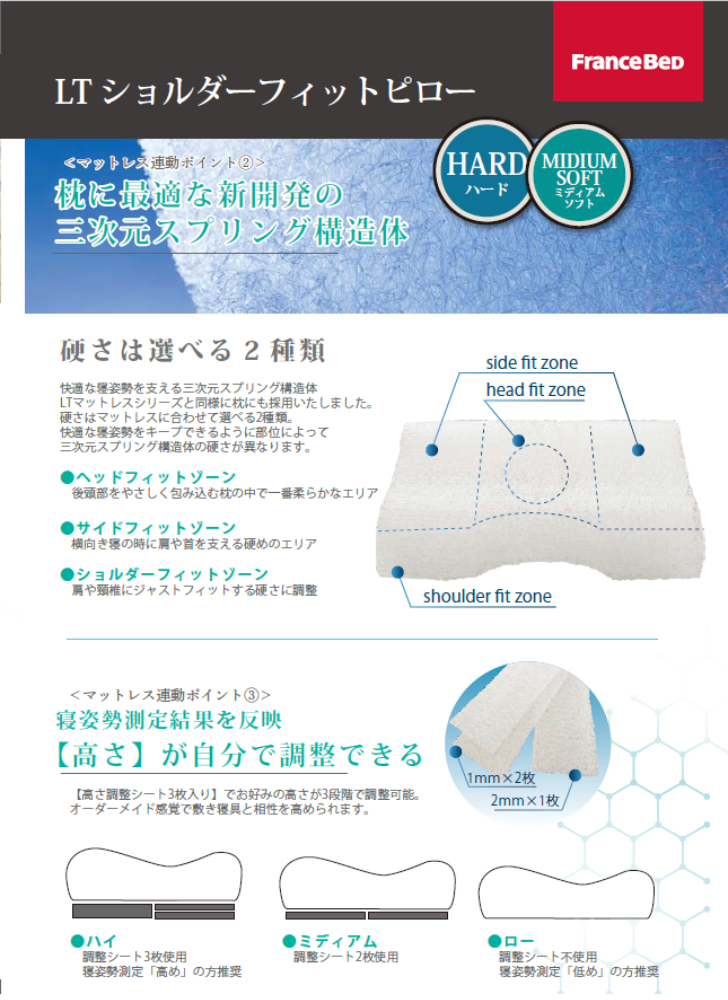 フランスベッド（FRANCEBED） LTショルダーフィットピロー 枕