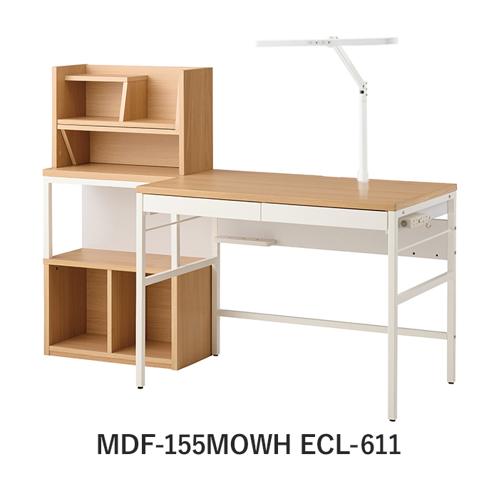 学習机 MDF-155MOWH ECL-611 MDF-156MOBK ECL-612 Reshet リシェット コイズミ デスク・デスクライト2点セット_1