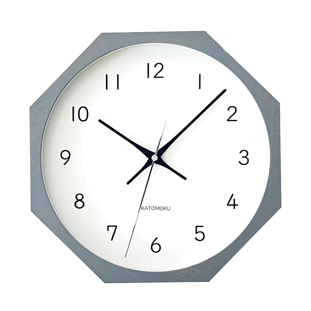 壁掛け時計 KATOMOKU muku clock 13 八角形 ビーチ km-104-8 連続秒針