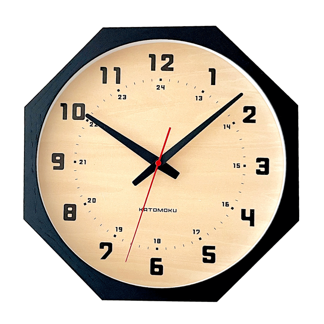 壁掛け時計 電波時計 KATOMOKU muku clock 8 八角形 km-81RCS8 SKP電波
