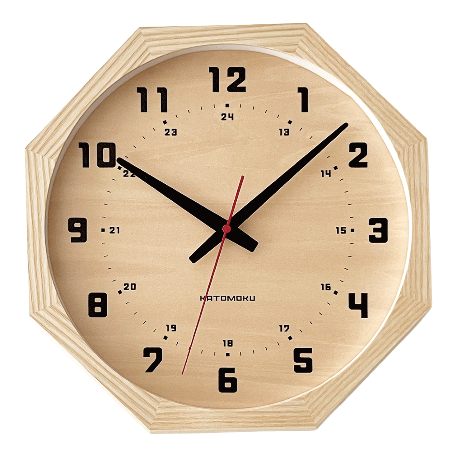 壁掛け時計 電波時計 KATOMOKU muku clock 8 八角形 km-81RCS8 SKP電波