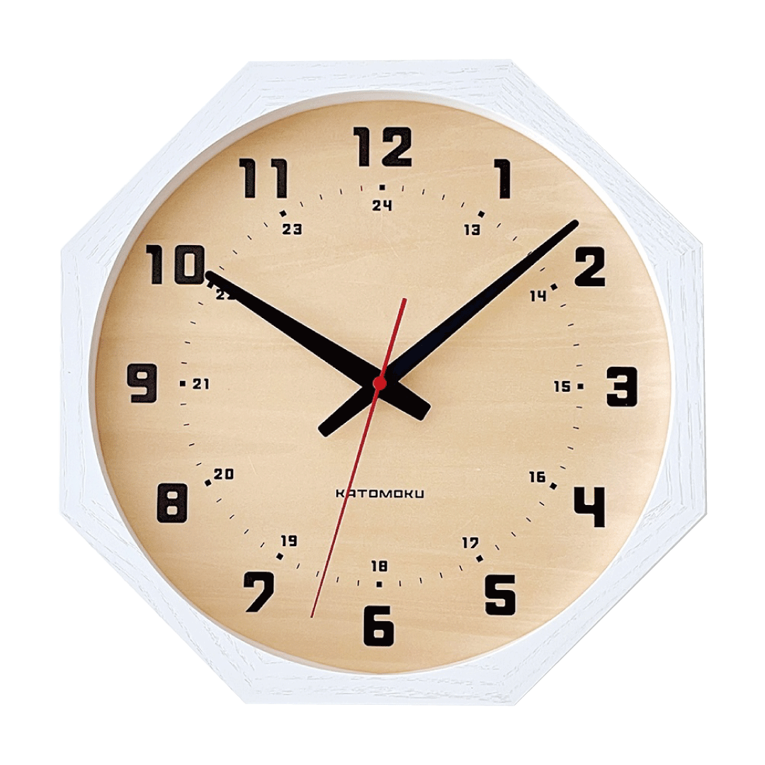 壁掛け時計 電波時計 KATOMOKU muku clock 8 八角形 km-81RCS8 SKP電波