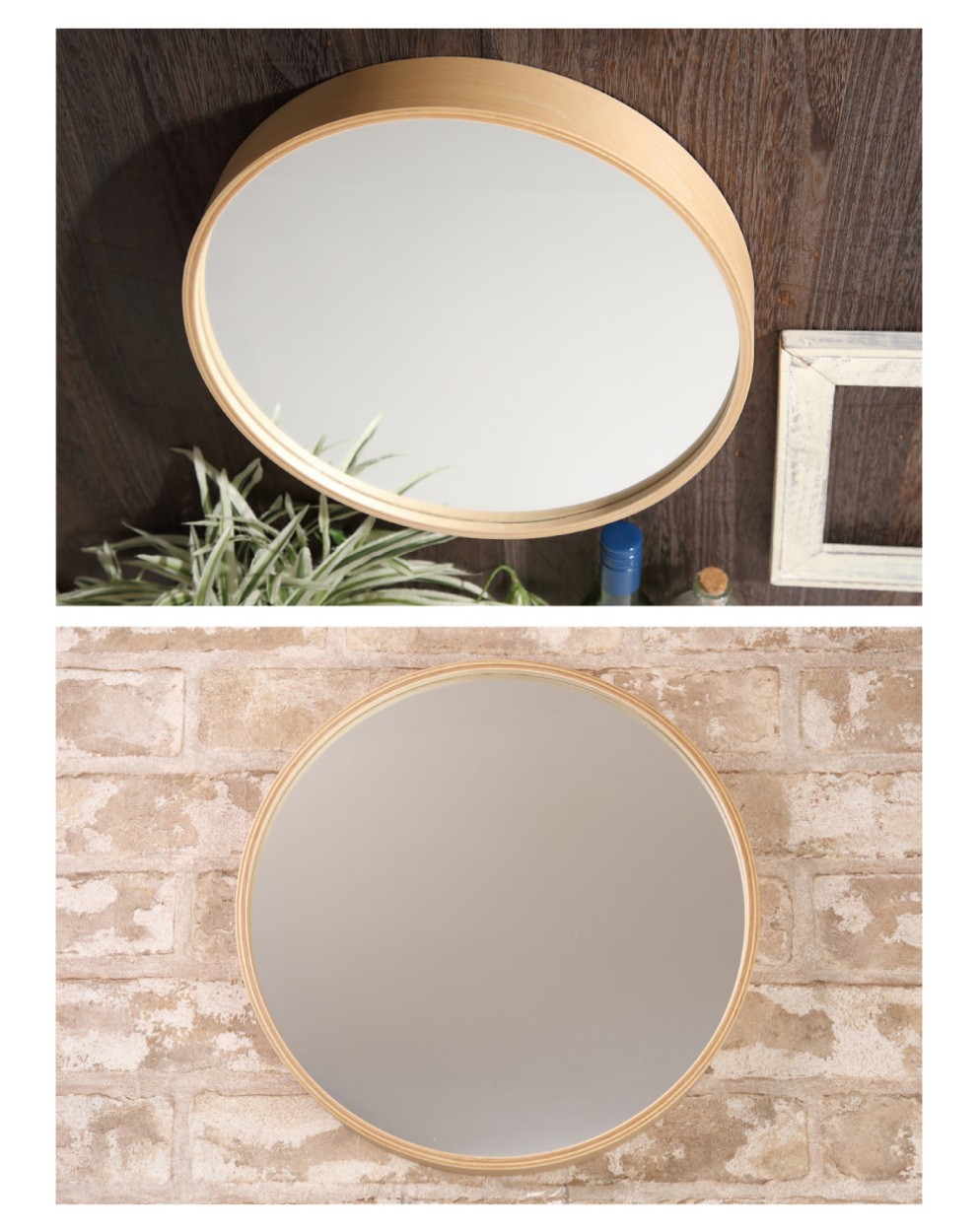 KATOMOKU plywood mirror ナチュラル km-48LN まげわっぱ 壁掛け 鏡