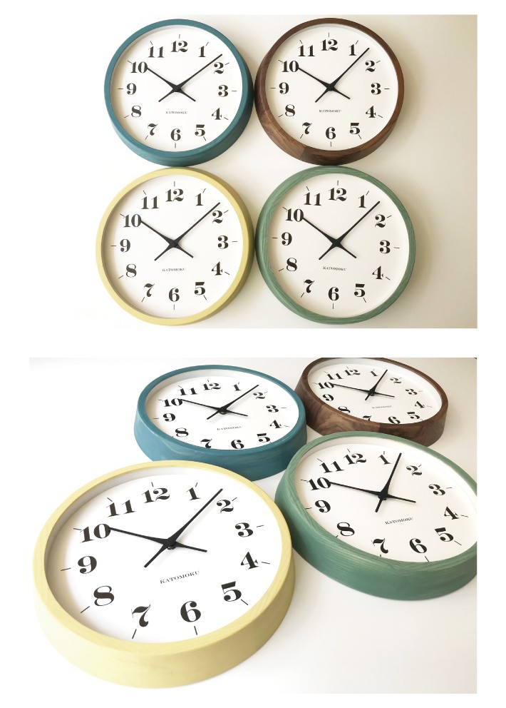 掛け時計 電波時計 KATOMOKU muku 連続秒針 km-97YRC clock イエロー