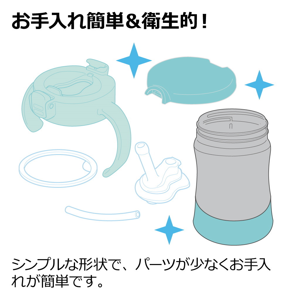 トライ保冷ストローマグSDライトブルー名入れ
