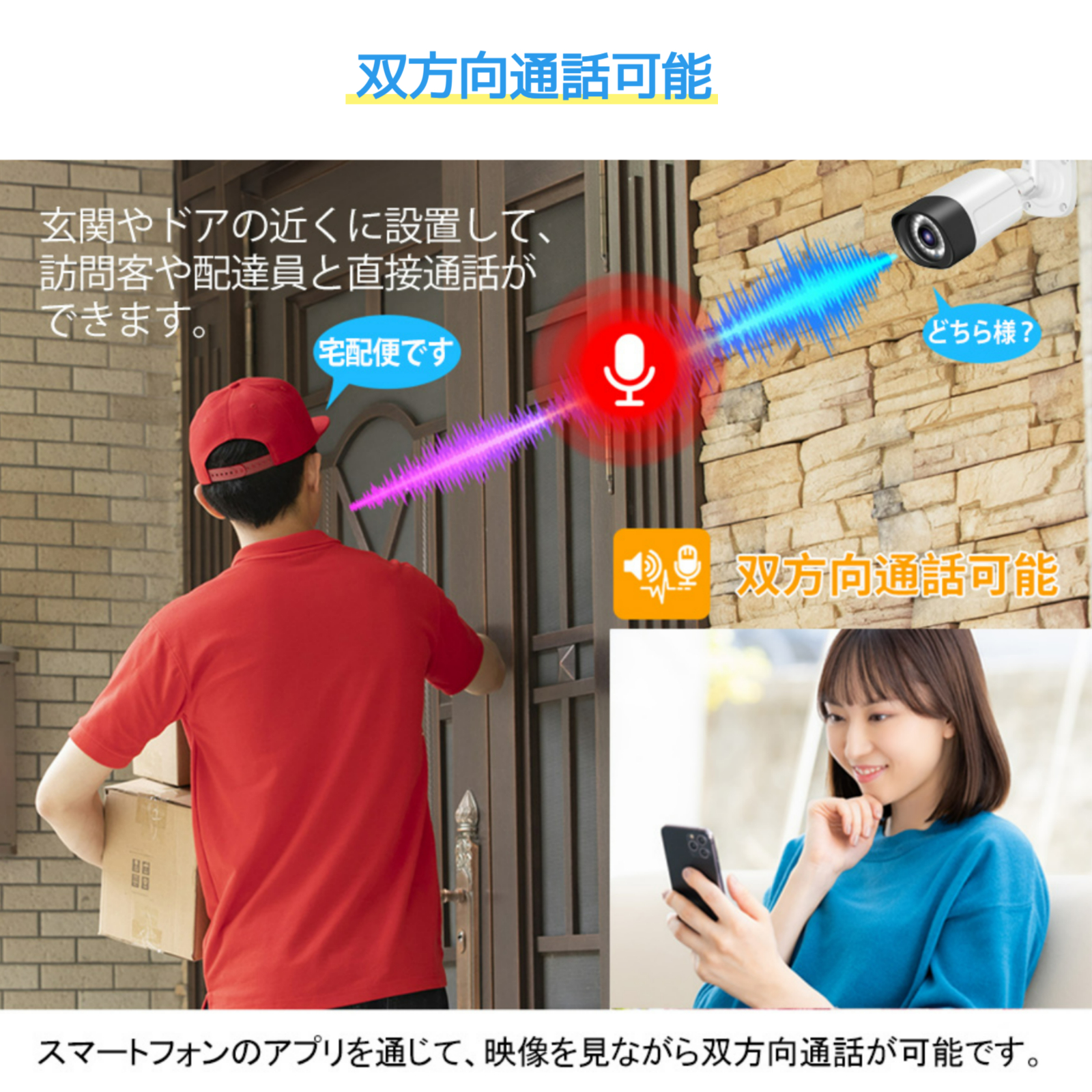 防犯カメラ 家庭用 屋外 屋内 ワイヤレス AI検知 wifi 防水防塵