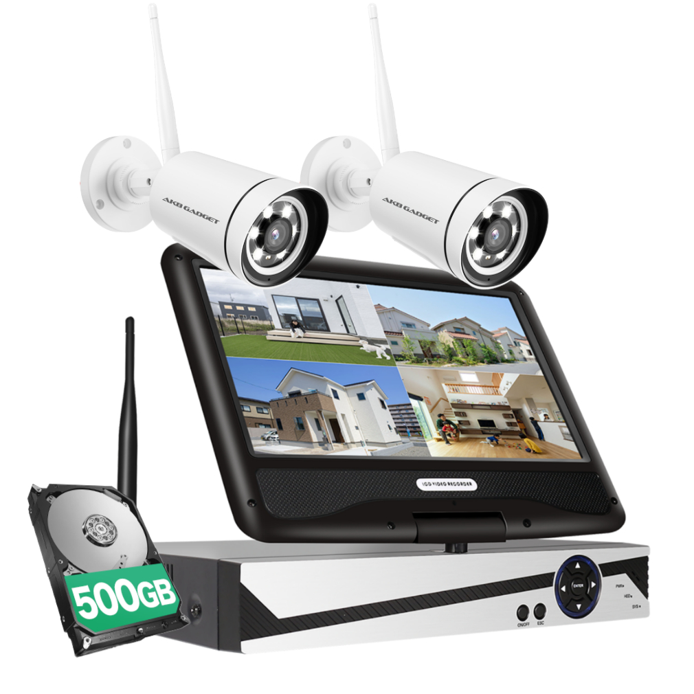 アキバガジェット 防犯カメラ ワイヤレス 屋外 AI 家庭用 モニター付き