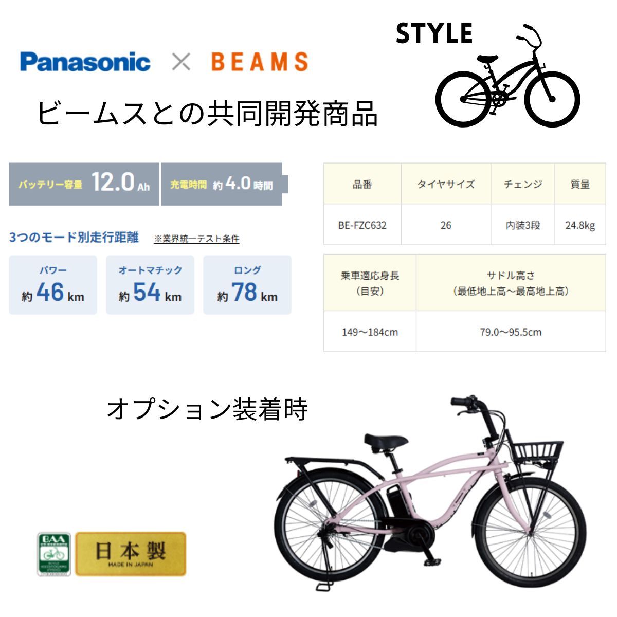 Panasonic 28日早朝迄 +5%.電動アシスト自転車 パナソニック