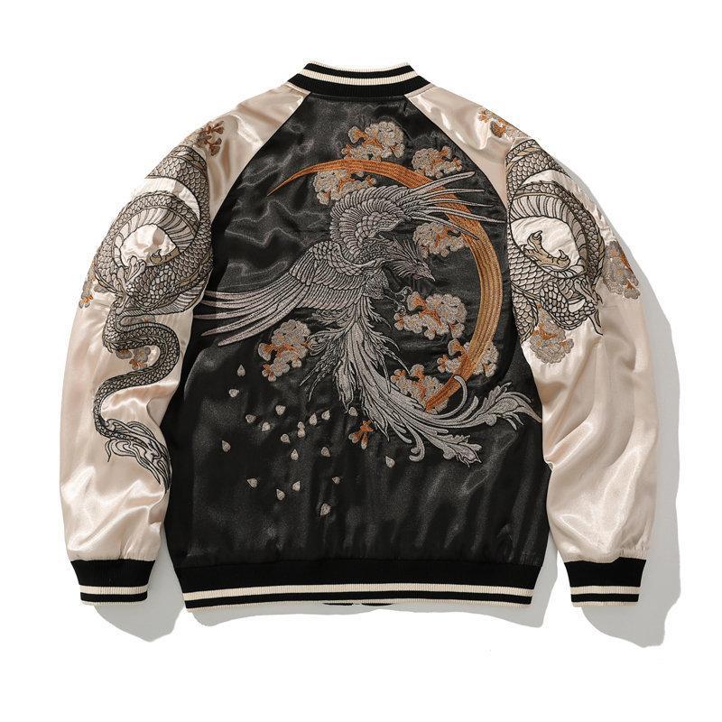 ブルゾン ジャンパー 刺繍 メンズ 【高品質】スカジャン 送料無料 カジュアル 横須賀風 龍 ジャケット アウター 秋 鳳凰 和柄 バイク ミリタリー 高品質スカジャン メンズ ジャンパー ジャケット 龍 和柄 鳳凰 刺繍