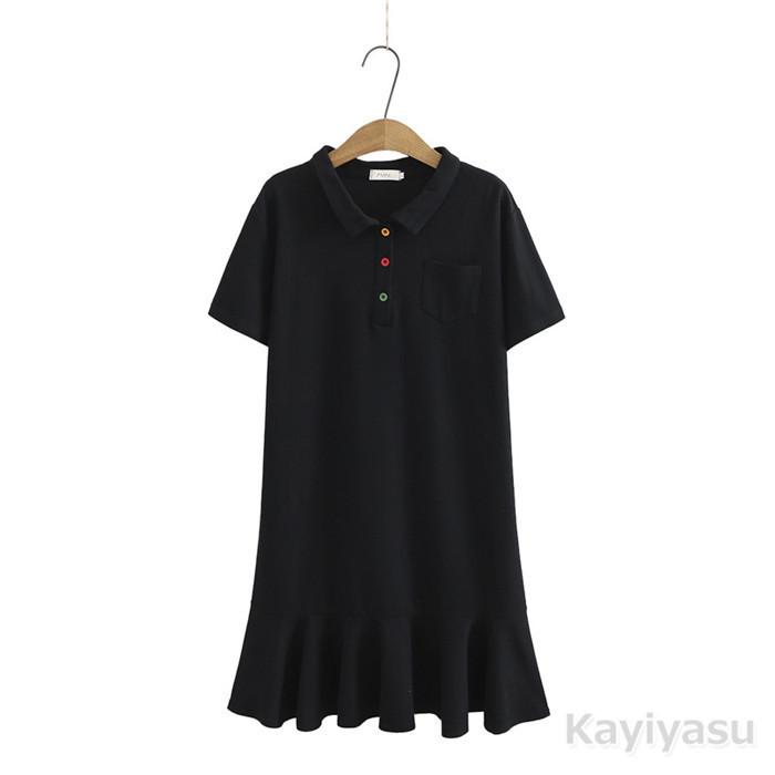 体重55-105kg対応ゴルフウェア ポロワンピース レディース プリーツ