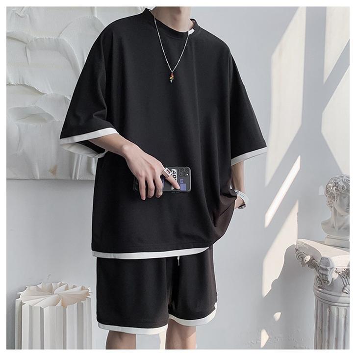 セットアップ メンズ 半袖 夏 上下セット Tシャツ ハーフパンツ
