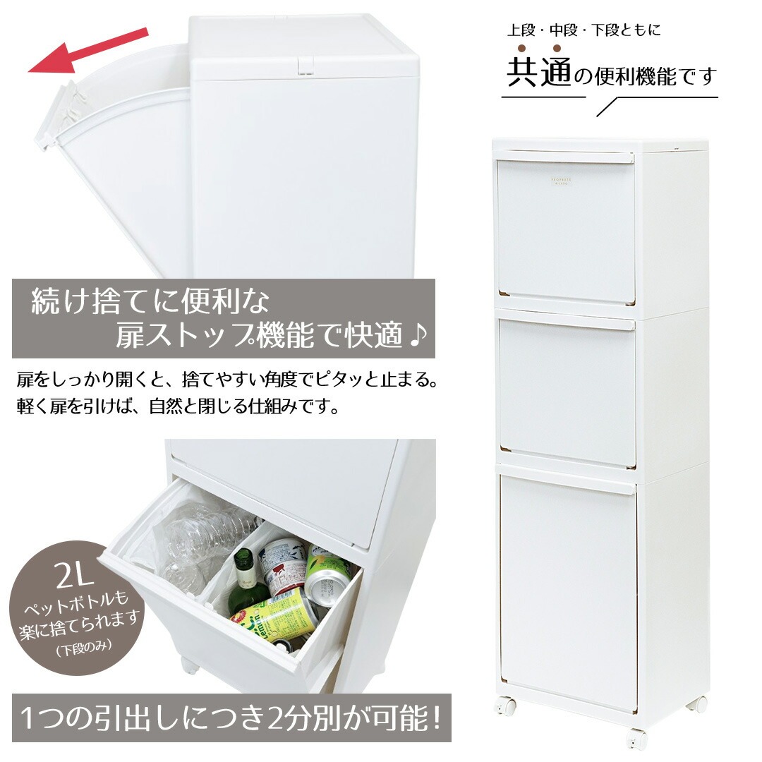 省スペースで多種類の分別ができる