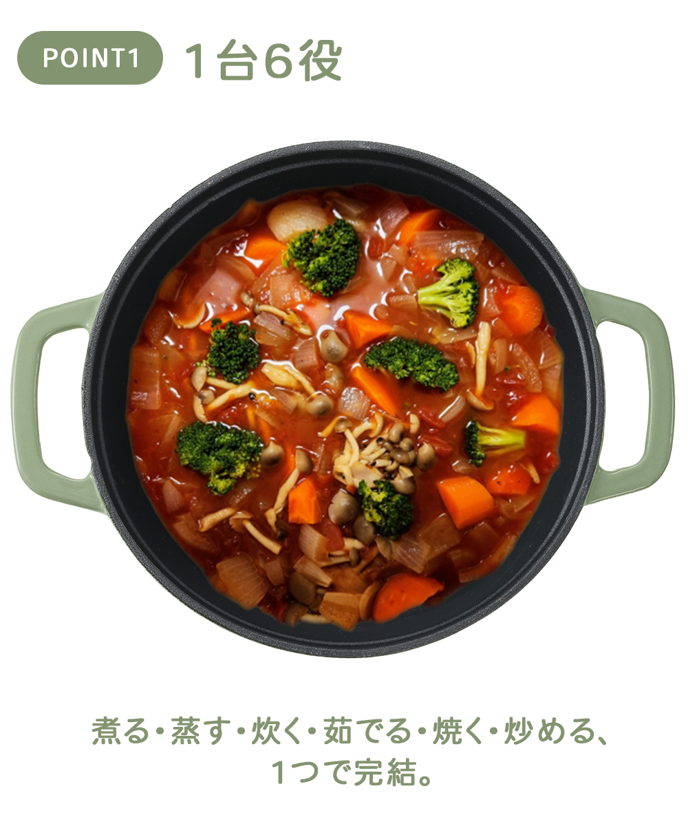 CAROTE カローテ 両手鍋 鉄 鋳物 鍋 24cm IH対応 ガス火対応