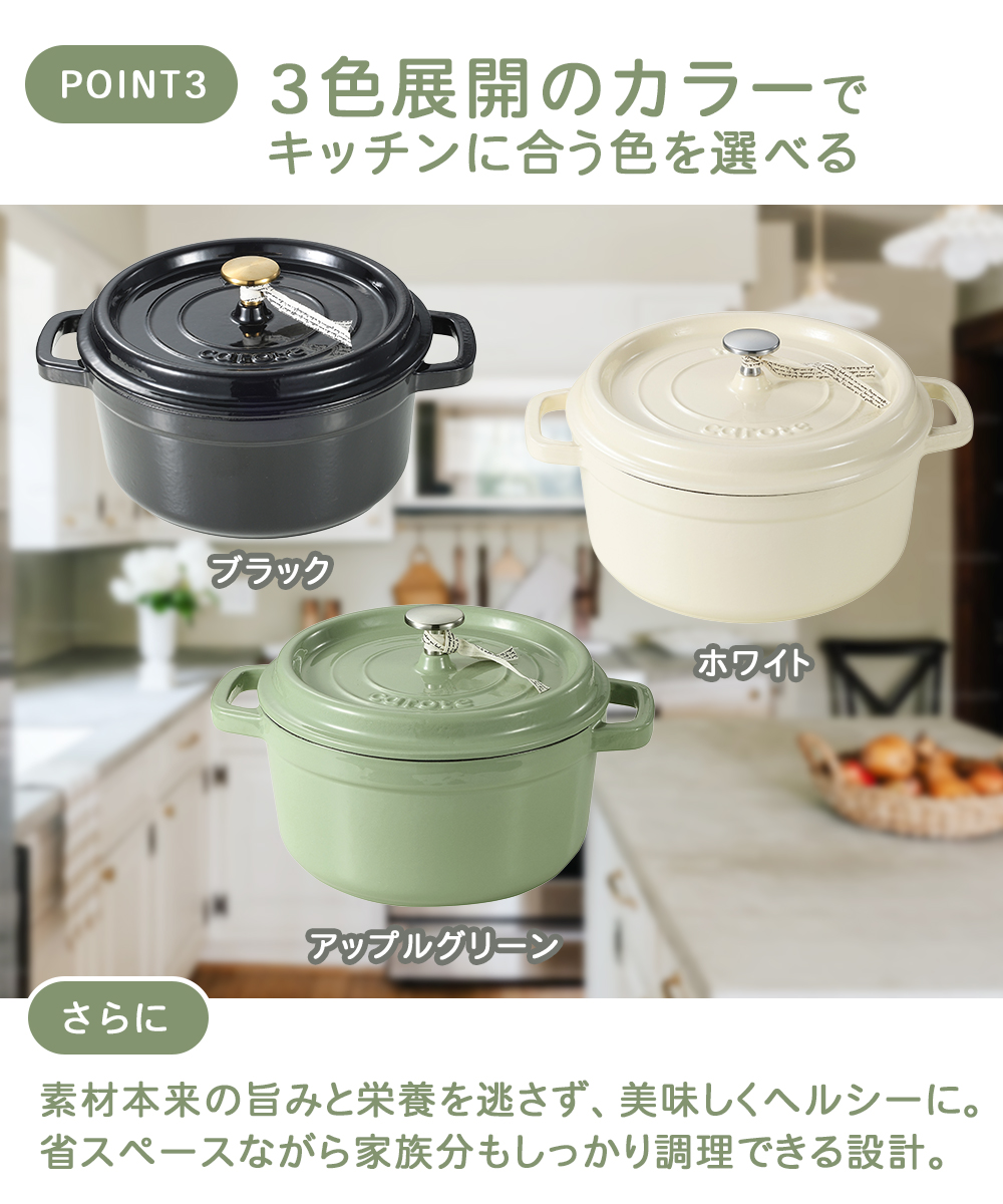 公式販売店】 CAROTE カローテ 両手鍋 鉄 鋳物 鍋 24cm IH対応 ガス火