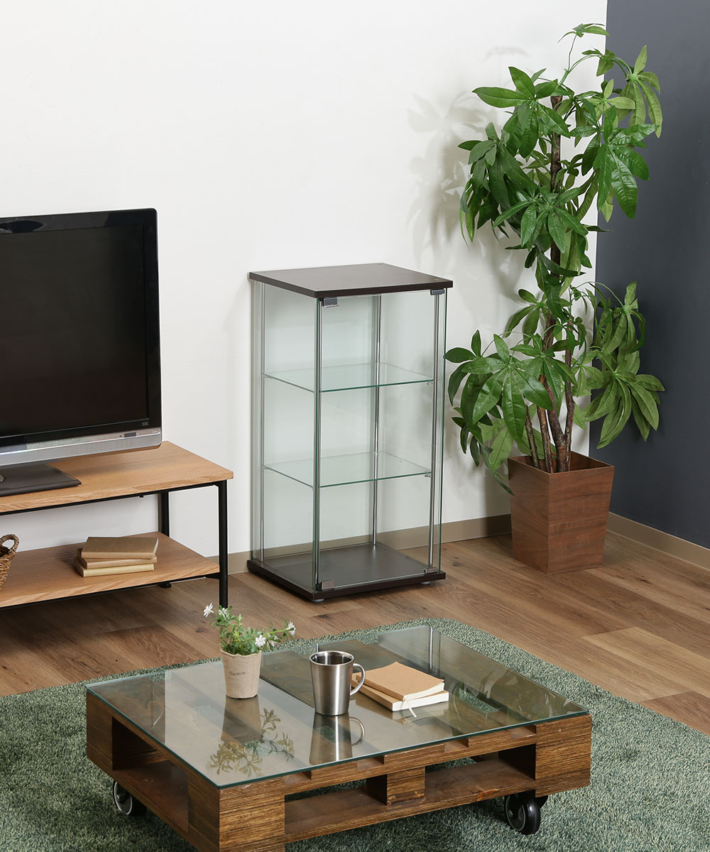 爆買 ガラス コレクションケース 3段 ロータイプ 不二貿易 TMG-G130