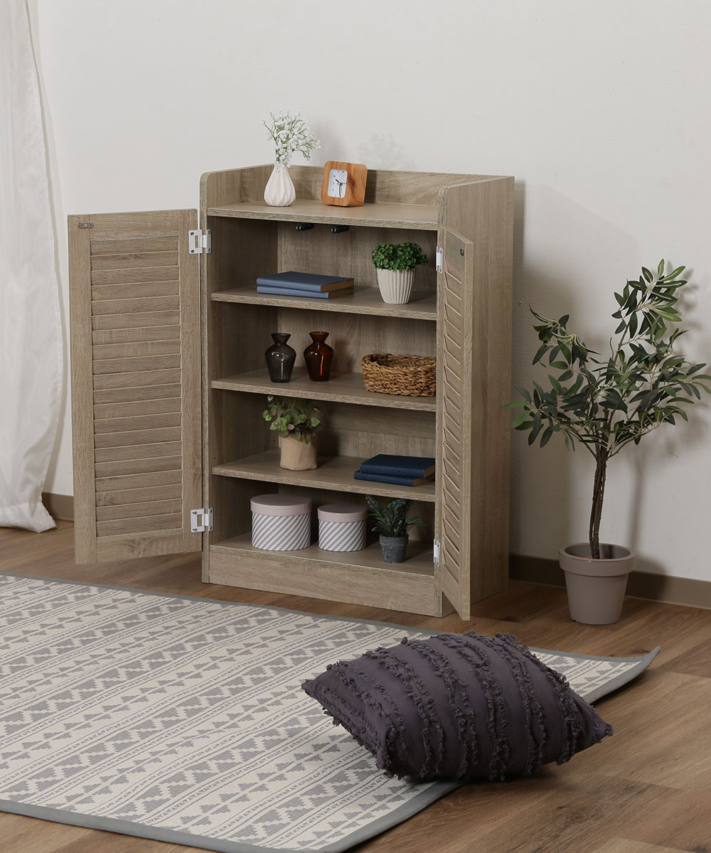 ルーバー シューズボックス 下駄箱 玄関収納 玄関 収納 収納棚 ホワイトオーク 靴箱 シューズラック ルーバー シューズボックス オープントップ 幅